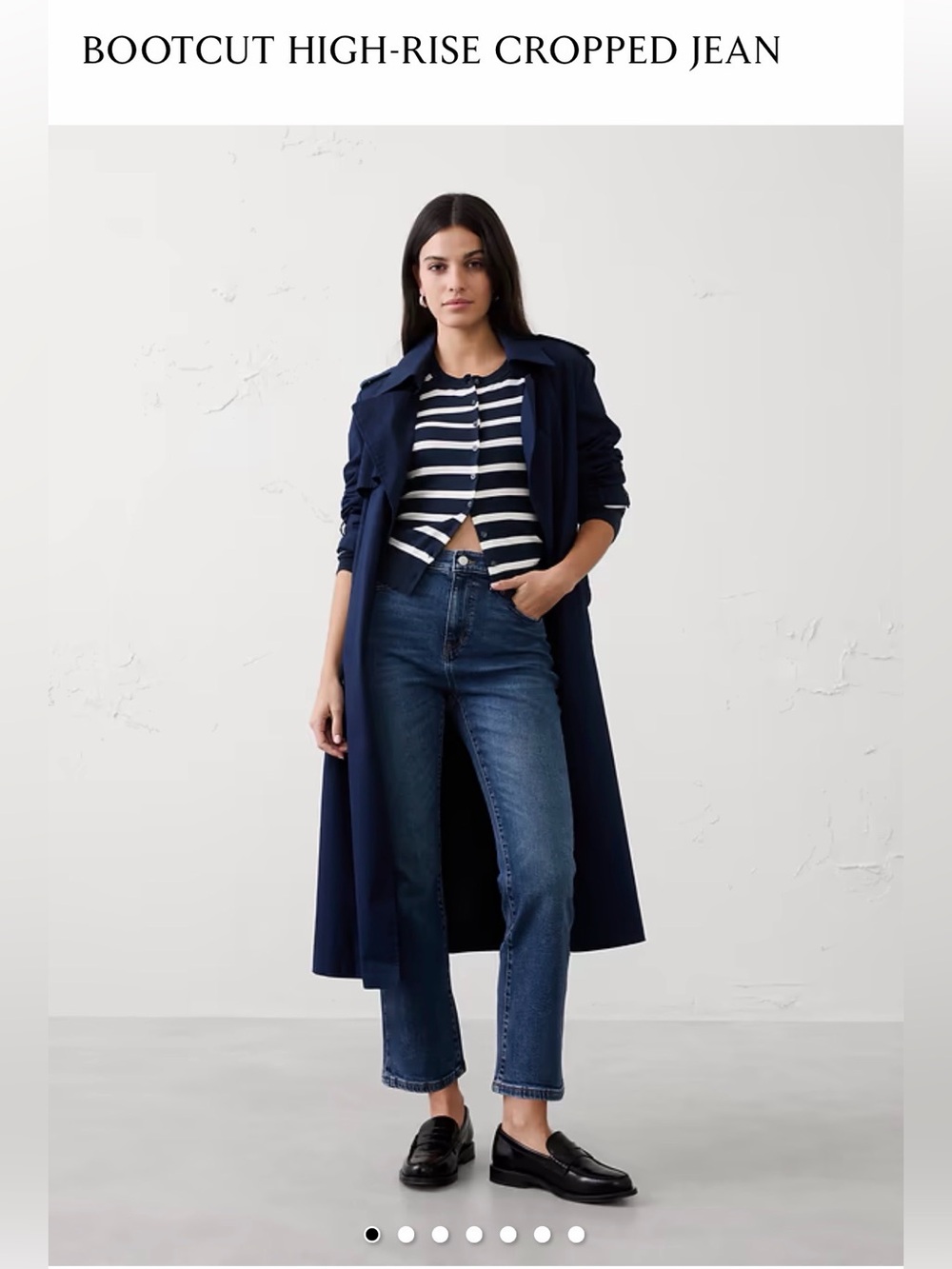 Banana Republic Bootcut High-Rise Cropped Jean- Dark Wash